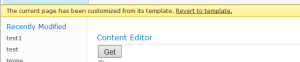 SharePoint Revert To Template