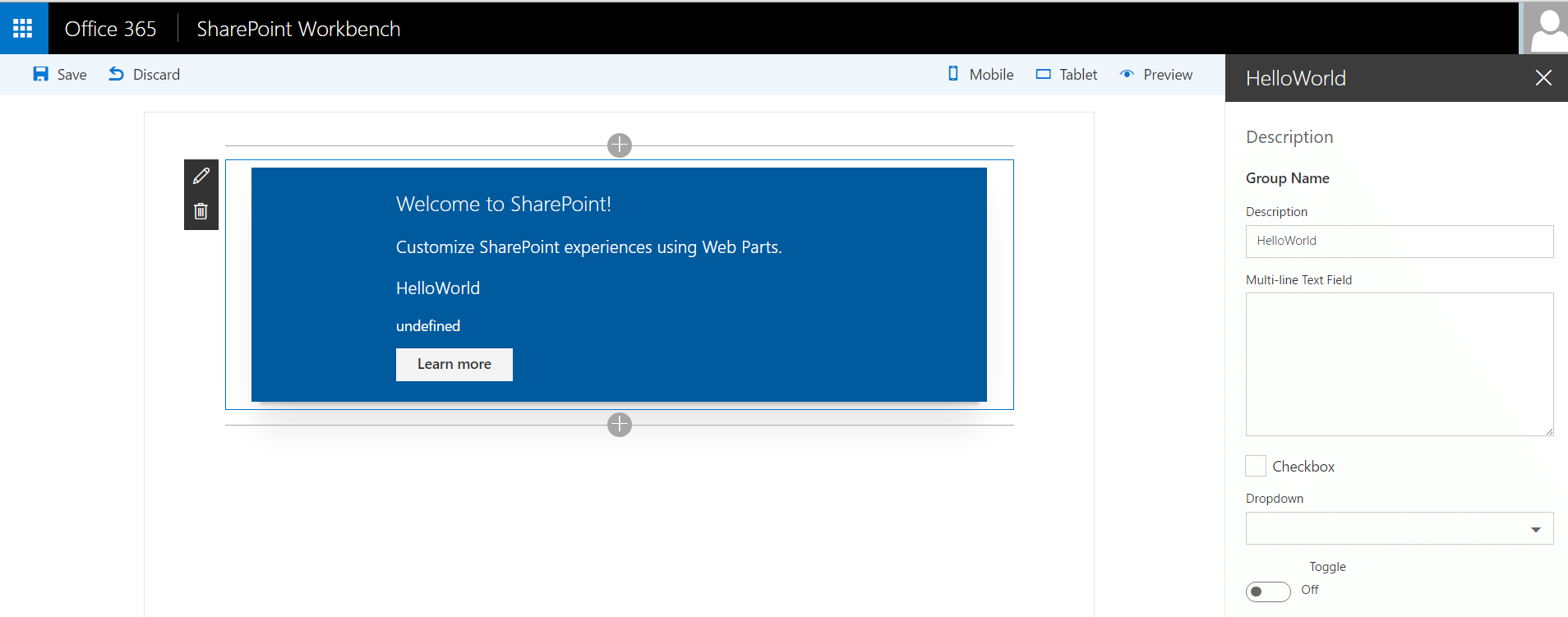 SharePoint Workbench