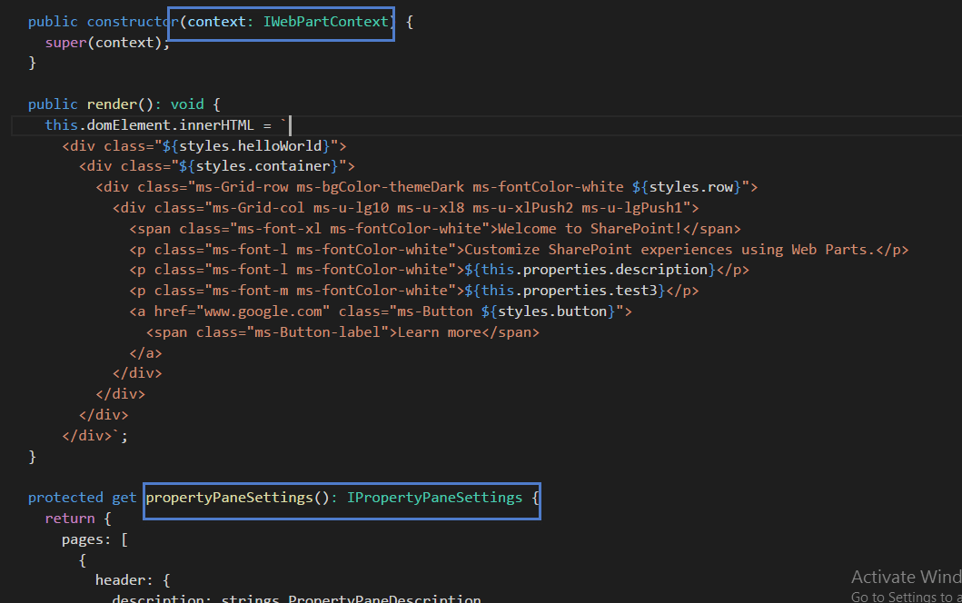 Web Part Code Structure